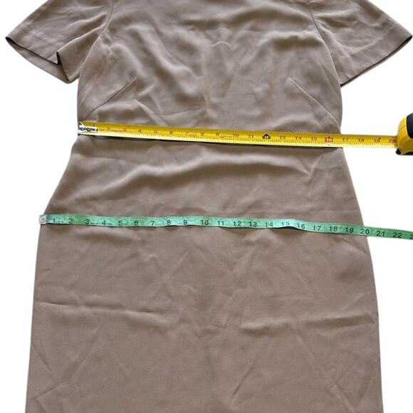Vintage Dress Womens Size 8 Beige Petite Modest Everyday Wear - Picture 3 of 7